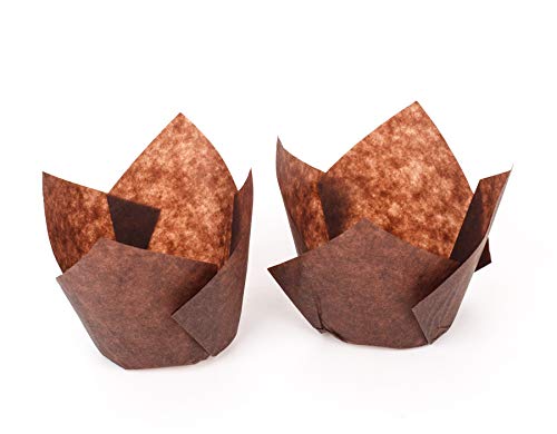 Golden Apple, 200 Pcs Tulip Cupcake Liner Baking Cup Muffin Tins Cups For Weddings, Birthdays, Baby Showers (Small, Brown) #TOP3