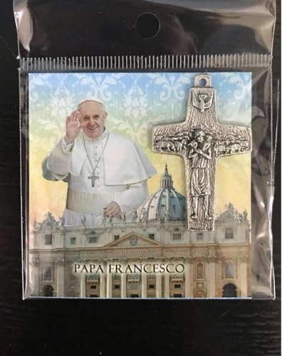 Cruz del Papa Francisco pectoral de metal 4 cm, crucifijo buen