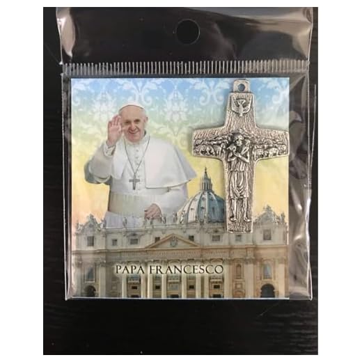 Cruz del Papa Francisco pectoral de metal 4 cm, crucifijo buen pastor, fabricado en Italia, colgante religioso Papa Bergoglio, medalla petrolera en memoria del Santo Padre, Rosario Bergoglio