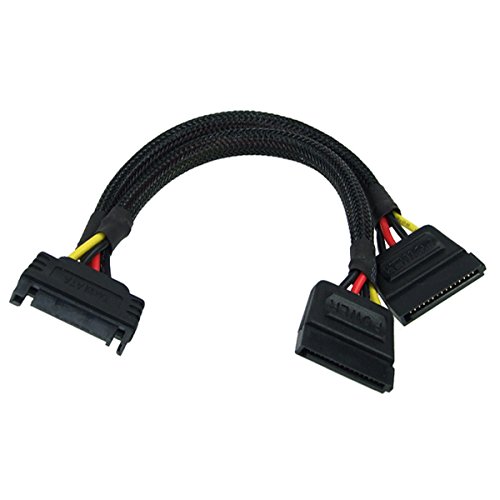 Phobya SATA kabel Y SATA gniazdo do 2 x wtyczka SATA 15 cm - czarny