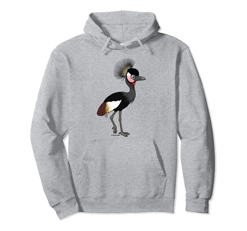 Cute Cartoon Black Crowned-Crane Birdorable Bird Species Pullover Hoodie