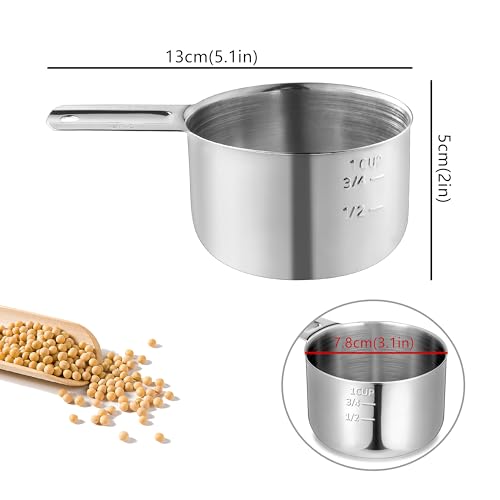 Vaso medidor acero inoxidable 1 taza miniatura 2