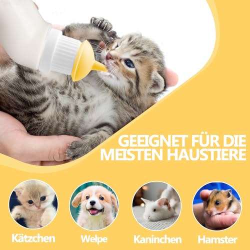 Gufastoe 5Pcs Haustier Fütterung Mini Silikon Nippel mit Flasche für Welpen Hund Katze oder andere Haustiere (Modell 4)