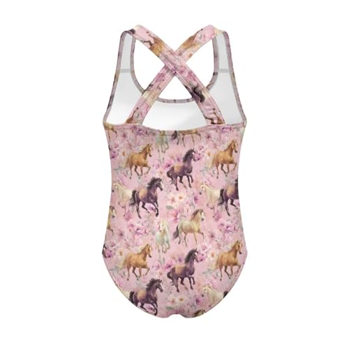 Image of WELLFLYHOM Girls Bathing Suits Size 5-14 One Piece Cross Back Swimsuit Sleeveless Full Coverage Swimwear for Beach Swimming