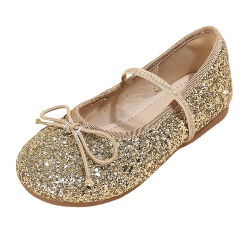 Girls Glitter Sequin Mary Jane Dress Shoes Bowknot Princess Ballerina Flats for School Wedding Party