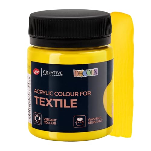 Decola - Klassische Gelbe Textilfarbe 50ml | Hochpigmentierte Textilfarben Waschmaschinenfest | Hergestellt von Neva Palette