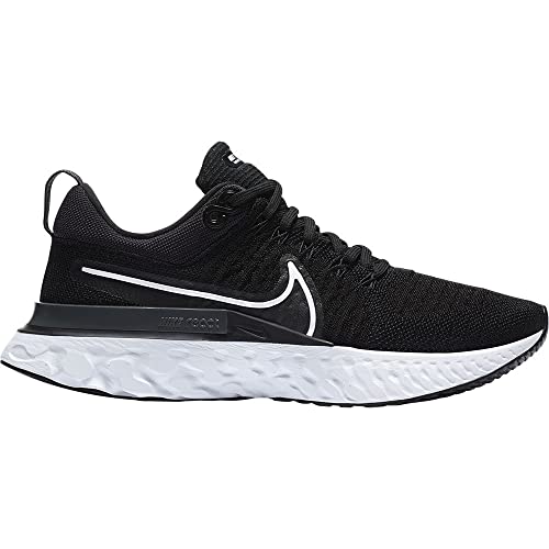 Nike Women's W React Infinity Run FK 2 Running Shoe, Black White Iron Grey, 8.5