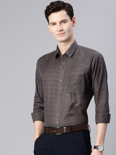 Image of Majestic Man Men's Pure Cotton Slim Fit Checkred Full Sleeve Classic Collar Everyday Formal Shirt