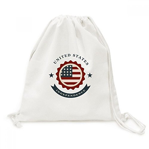 Toile Drawstring Backpack Voyage avec motif USA pour aventuriers urbains