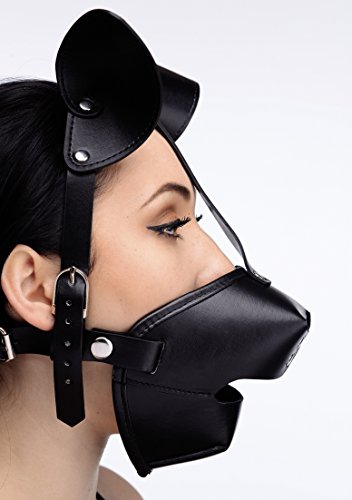 Master Series Pup Puppy Play Hood And Breathable Ball Gag, 0.67 Pound, Black #TOP4