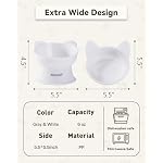 MateeyLife Elevated Cat Bowls, 2P Raised Food and Water Bowl Set for Indoor Cats & Small Dogs, Whisker Fatigue Cat Bowl, Anti Vomit Feeding Pet Bowls, 6 oz Each, Dishwasher Safe - White & Grey - Image 4