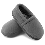MIXIN Little/Big Kid Boy's Slippers House Shoes Indoor Outdoor with Anti Slip Sole Grey 11-12