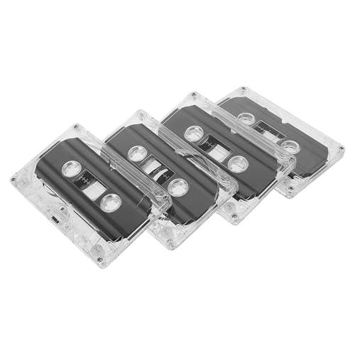 Angoily Cassettes Audio 4 Pièces Vierges 30 Boîtier Rigide Transparent pour Enregistrement de Voix et Utilisation Magnétophone Cassette
