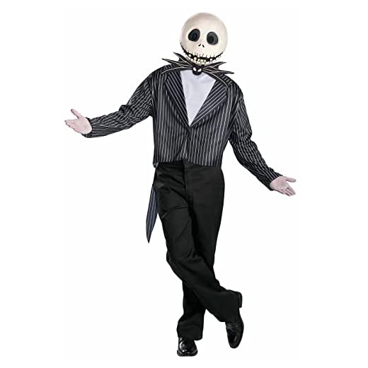 Disney ufficiale - Costume Jack Skellington Halloween, scheletro da incubo prima di Natale per uomo adulto, taglia L