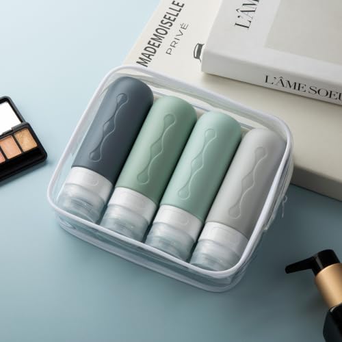 Image of Gemice Travel Bottles for Toiletries, Tsa Approved, Travel Size Containers, BPA Free Leak Proof Tubs Refillable Liquid Accessories for Cometic Shampoo and Lotion Soap