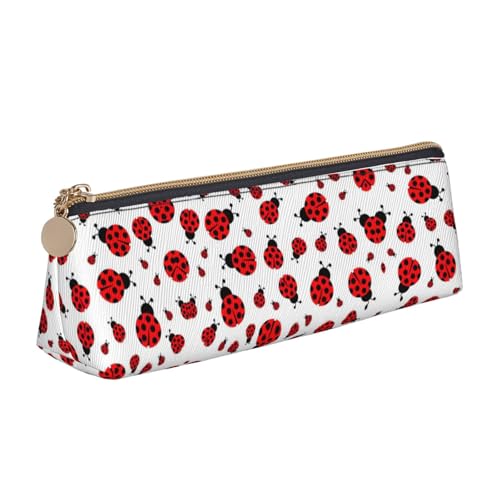 OKFSTY Marienkäfer-Federmäppchen, ästhetisch mit dreieckigem Design, Stifteetui für Kinder, für Pinsel, Bleistifte, weiß, Einheitsgröße, Taschen-Organizer