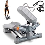 YYJO Steppers for Exercise,Stair Stepper Twist Mini Stepper with Resistance Bands, Portable Cardio Equipment 330LBS Weight Capacity for Body Shaping