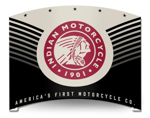 Desperate Enterprises Rolled Indian Motorcycle Aluminum Sign - Sign Size 11.5" x 13.5" - Nostalgic Vintage Metal Signs - Made in the USA