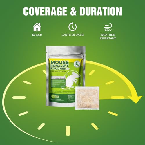 Mice Repellent Pouches, Peppermint Oil Rodent Repeller, Natural Pest Control for Rats Squirrels Insects, Indoor Outdoor Mouse Deterrent, Pet & Family Safe Alternative to Traps & Poison, 10 Packs - Image 6
