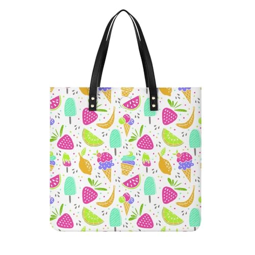 Sac à bandoulière fruits de crème glacée grand cabas shopping tissu