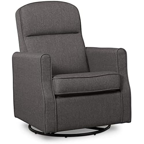 Delta Children Blair Slim Nursery Glider Swivel Rocker Chair, Charcoal