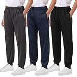 Cvaoo 3 Pack Boys Joggers Fleece Lined Sweatpants with Pockets, Boys Athletic Pants for Youth & Kids Sports, Running, Basketball and Outdoor Set A L