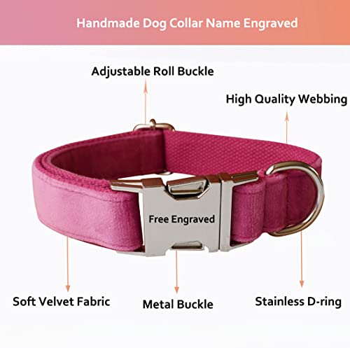 Collier pour chien personnalisable avec boucle en métal, colliers personnalisables pour animaux de compagnie avec nom, numéro de téléphone, adresse gravée, velours style B – Image 7