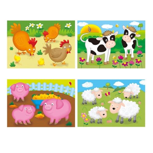 Galt Toys, 4 Puzzles in a Box - Farm, Ages 3 Plus Years, Multicolor, 8 pieces, 15.2 cm x 21.5 cm - Image 2