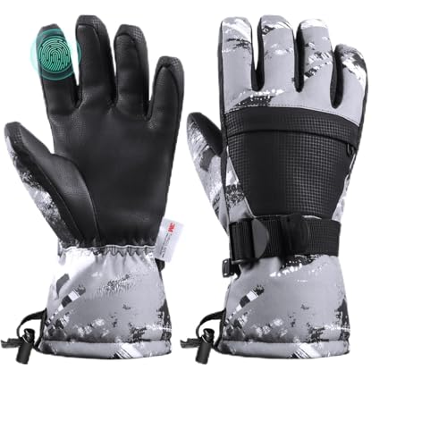 Pnosnesy Ski Gloves, Waterproof Snow Gloves Winter Gloves, Windproof Touchscreen Cold Weather Gloves for Men Women Kids