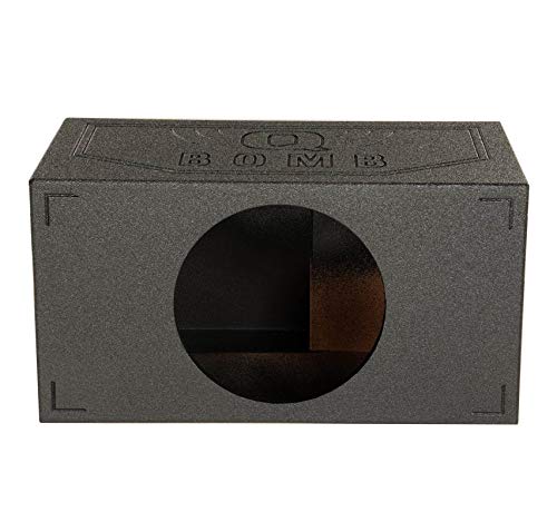 Q Power Q Bomb Series 15 Inch Ported Car Subwoofer Sub Box Enclosure with Single Vented Chamber Design and Black Bed Liner Spray Finish, Black - Thumbnail 3