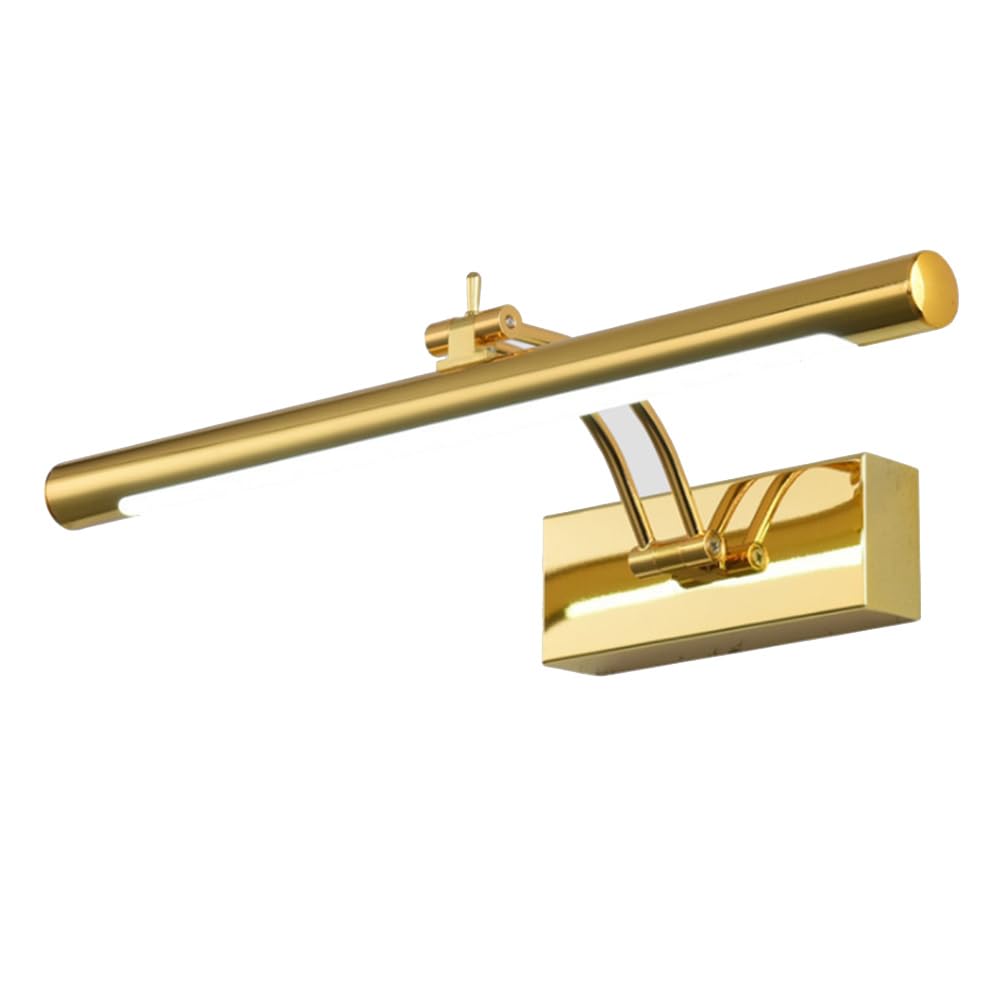 DOITOOL Lampada Specchio Bagno 40Cm Dorata Faro a Led Applique Da Parete Moderno Luce Specchio Per Trucco Camera Da Letto Soggiorno Facile Installazione