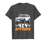 Lada Niva 4x4 Offroad Véhicule Tout Terrain Russe T Shirt, Homme, Chiné Foncé, XL