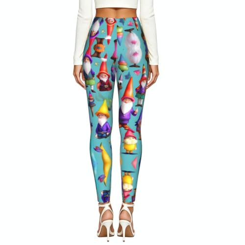 Leggings de compresión moldeadora y malla elástica con gnomos para gimnasio 3