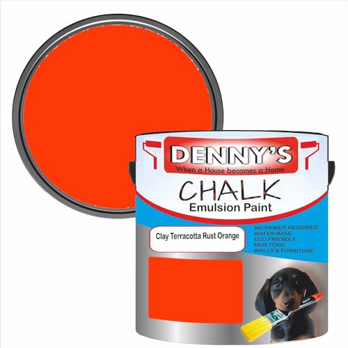 Premium Interior Wall & Furniture Chalk Paint – Clay Terracotta Rust Orange – Rich Matt Finish, Durable & Washable, Low Odour, Ideal for Living Rooms, Bedrooms & Hallways (1 Litre Tin)