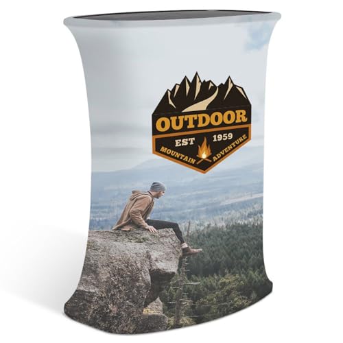 Custom Oval Hydraulic Trade Show Table and Podium