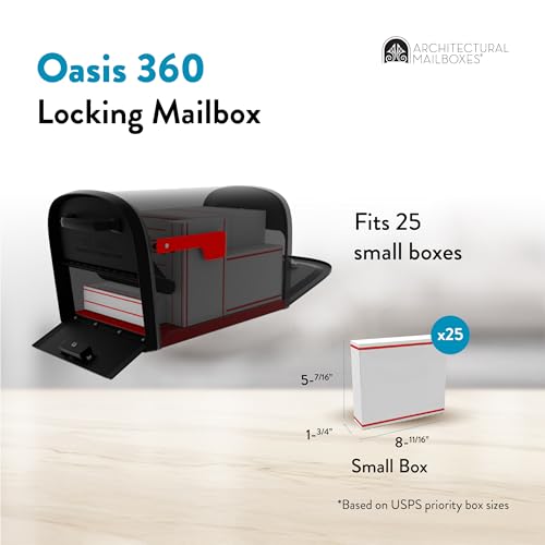 Architectural Mailboxes 6300B-10 Oasis 360 Locking Parcel Mailbox, Extra Large, Black, 6300B-10 by ARCHITECTURAL MAILBOXES - Image 3