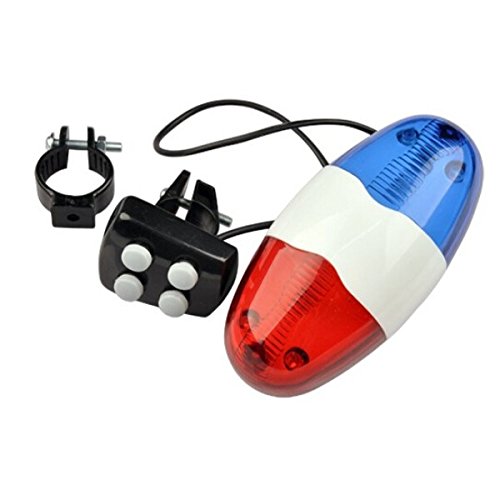 Foxnovo XC-325B bici bicicletta ciclismo 4 suoni 6 LED LED elettronico avvertimento luci sirena Beeper corno Bell
