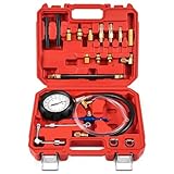 Fuel Injector Tester & Pump Pressure Gauge Kit 0-140 PSI - Universal Automotive Diagnostic Tool for Cars, Trucks, SUVs, ATVs - Master Set with Hoses & Fittings