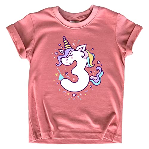 Image of Unicorn 3rd Birthday Shirts for Toddler Girls Outfit 3 Year Old Third Three Shirt