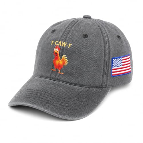 ADUPOKK F-CAW-F Hat Funny Baseball Chicken Hat FCAMF Rooster Humor Meme Cap for Men Women