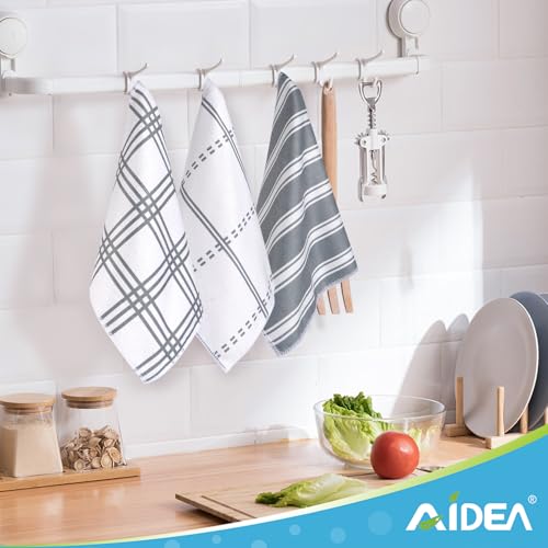 AIDEA Kitchen Towels, Absorbent Dish Towels for Kitchen, Soft Dish Cloth for Home, Multi-Purpose DishCloths for Household Cleaning and Drying, 11” x 11”, 8 Pack - Image 3