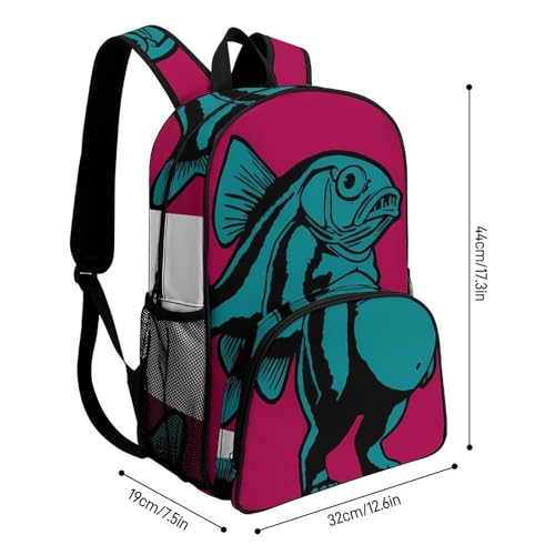 Tripi-Tropa Merch Large Travel Backpack Italian-Brainrot Meme Waterproof Lightweight Daypack White 44x32x19cm2