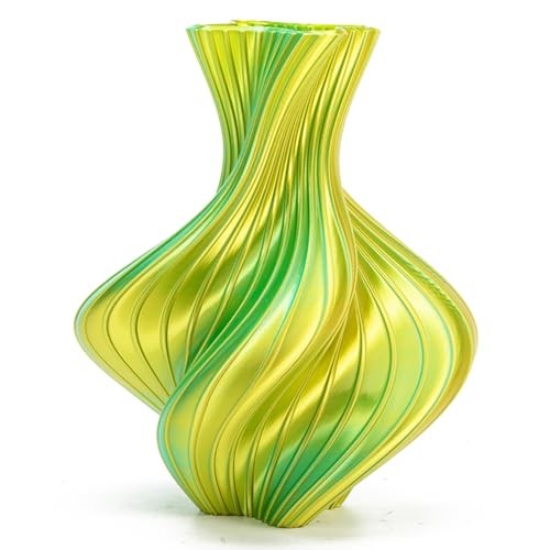 Image of Silk Dual Color Gold Green PLA 1.75mm 1kg Shiny 3D Printer Filament FDM AMS | Silk finish Bi color Gold Green Coextrusion Shiny Smooth transition Neatly wound 1kg spool 2.2lbs for Bambu Snapmaker