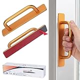 Young Dance Self-Stick Instant Cabinet Drawer Handles, 2pcs No-Drilling Shower Door Push Pull Handles Helper with Adhesive Sticker Door Handle for Any Furniture Handle Replacement DIY (5.83',Gold)
