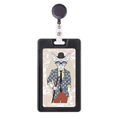Porte-badge rétractable chien aquarelle pour blouse d'infirmière