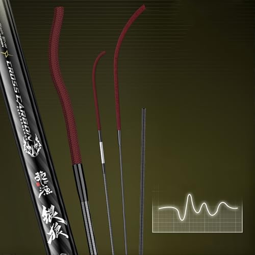Image of TUJISEK Telescopic Carbon Fiber Fishing Rod 8m 9m 10m 11m 12m 13m 14m 15m Travel rods Portable Fishing Pole Long Section Hit The Pole Long Distance Big Fish for Rivers Lakes Streams(8m)
