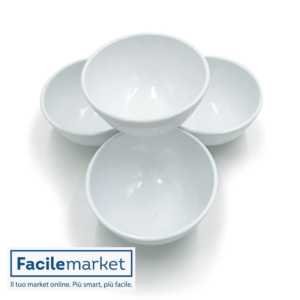 Coppetta in melamina Bianco cm 13 Made in Italy Set da 4