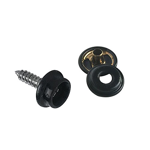 Fastener Screw Snaps, Marine Grade 60 Pieces Boat Canvas Snaps Stainless Steel Fastener Screw Snaps -3/8" Socket #6-5/8" Screw (Black #6-5/8")