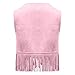 wodceeke Fringe Vest for Boys Girls Kids Western Cowgirl Suede Tassels Vest Jacket 70s Hippie Sleeveless Cardigan Waistcoat