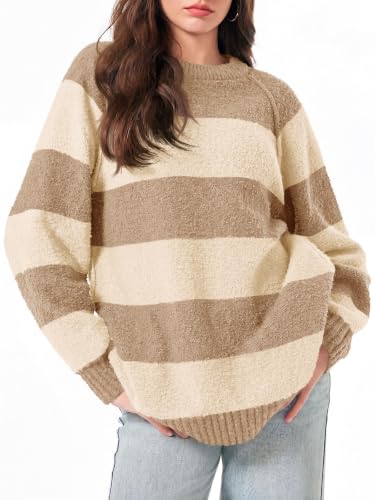 Image of Saodimallsu Womens Oversized Sweater Fuzzy Long Sleeve Casual Tunic Sweater